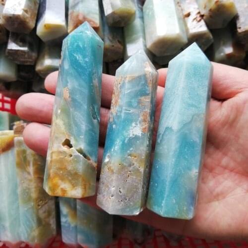 Natural caribbean calcite Crystal Double terminator Points pillar Polished Healing from Chakra healing