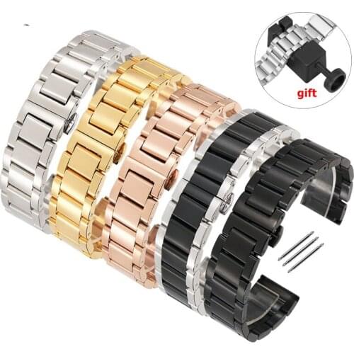 Stainless Steel Watch Strap Bracelet 18mm 20mm 22mm 24mm Women Men Watch Band for Gear S2 S3 Galaxy Huawei Watch Accessories