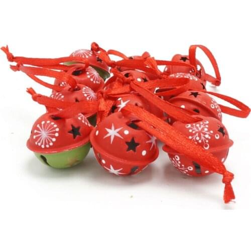 Christmas items 3 types 12 pcs cartoon metal small Bells 25mm with balls stars Christmas gift for home Christmas decoration 2020