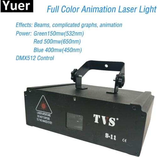 DJ Laser stage light Full Color LED 1W RGB Stage Effect Lighting DMX512 Strobe Disco Lights For Bar Party Stage Night Light Xmas