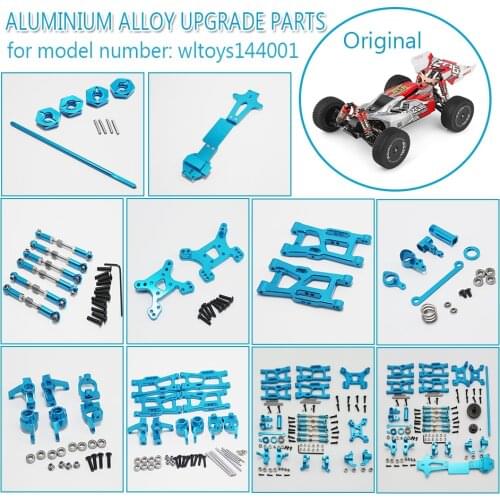Blue Metal 144001 Upgrade Parts WLtoys 1:14 RC Car Tires Swing Arm C Seat Combiner Steering Cup Rear Wheel Seat Drive Shaft