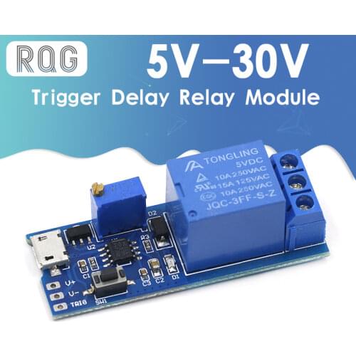 Smart Electronics 5V-30V Micro USB Power Adjustable Delay Relay Timer Control Module Trigger Delay Switch