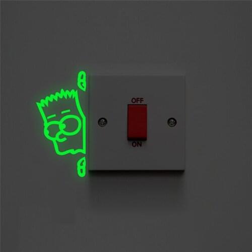 Funny sneak peep switch luminous stickers in the dark wall decals kids rooms home decor fluorescent mural art