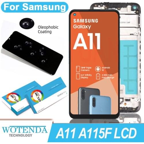 100% Original 6.4'' Display for Samsung Galaxy A11 A115F A115F/DS Full LCD Touch Screen Digitizer Repair Parts