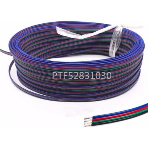 2M Tinned copper 22AWG led RGB cable,4 pin RGB cable PVC insulated wire 22 awg UL2468 strip extension connect wire LED