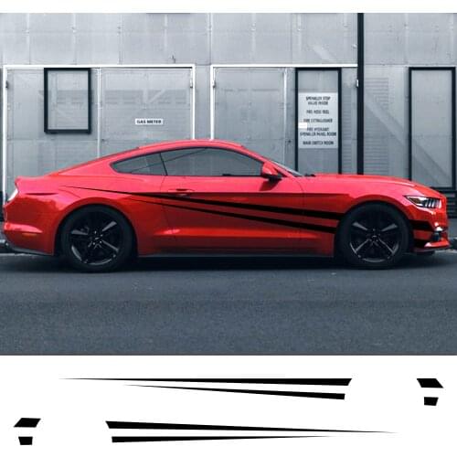 2pcs Car Sticker Long Side Stripe Decals Car Tuning Accessories Auto Vinyl Wrap DIY Decoration Sticker Car Racing Sports Styling