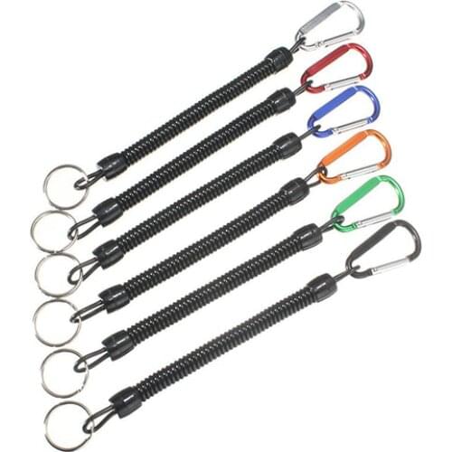 2Pcs Fishing Lanyards Boating Kayak Camping Secure Pliers Lip Tackl Tools Plastic Spiral Rope Tether Safety Line