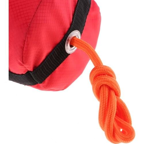 2xSafety Throw Bags Kayaking Reflective Throw Line Rope Lightweight 16 Meters Non-reflective Rope Red Black Bag