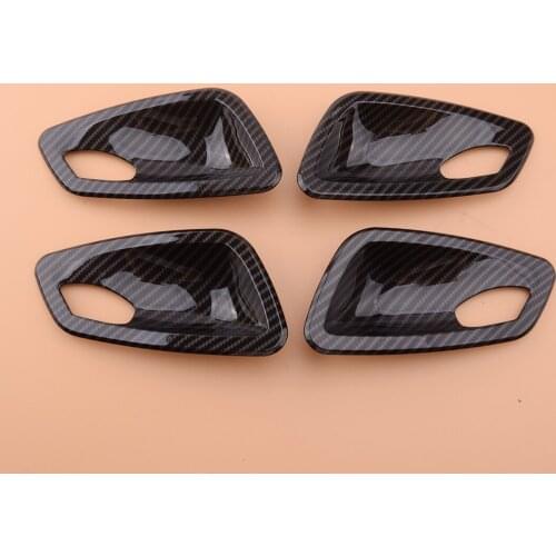 4pcs Carbon Fiber Style Inner Interior Door Handle Bowl Cup Cavity Cover Trim Fit for BMW 3 Series E90 Sedan 2012 2011- 2005