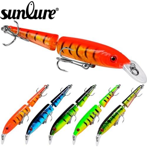 Sunlure 5PCS Jointed Fishing Lures 10.5cm-9.2g Sinking Minnow Baits Aritificial Hard Wobblers Swimbaits Vivid Crankbaits Pesca