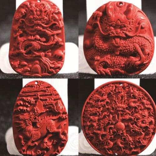 Free shipping synthetic red cinnabar pendant fit diy necklace for women men high grade cintage jewelry making B814