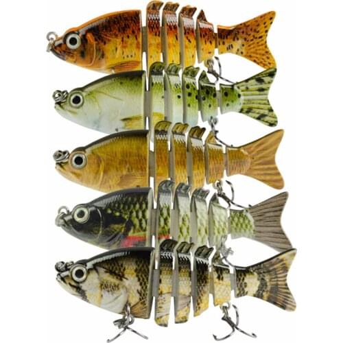 Bionic Lures Artificial Fish Shape Multi Sections Bait Lifelike Fishing Hook Spinner Fishhook