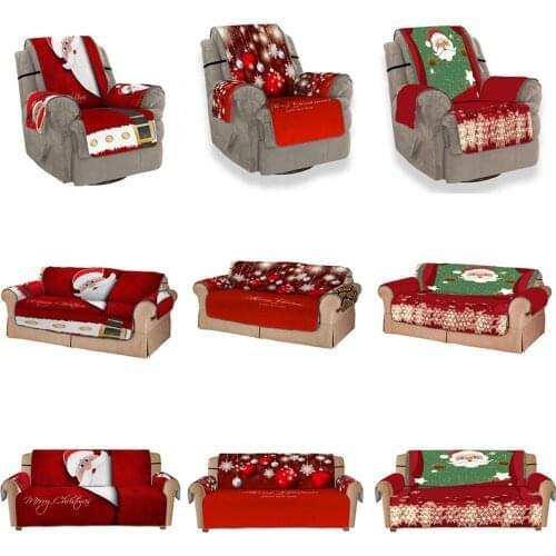 Christmas Decor Festive Living Room 1/2/3/ Seater Sofa Slipcover 3D Digital Pattern Couch Mat Sofa Covers