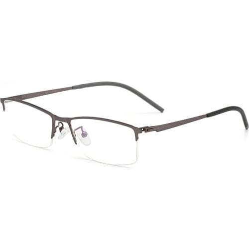 Business Men Titanium Alloy Semi Frameless Glasses Frame S6607 Classic Women Spectacles Prescription Frames With Spring Hinges