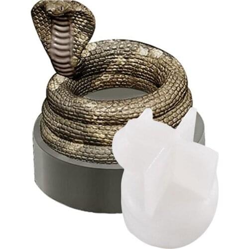 DIY Candlestick Mold Snake Shaped Candle Holder Silicone Mold Handmade Three-dimensional Head Up Snake Fondant Mold Crafts Decor