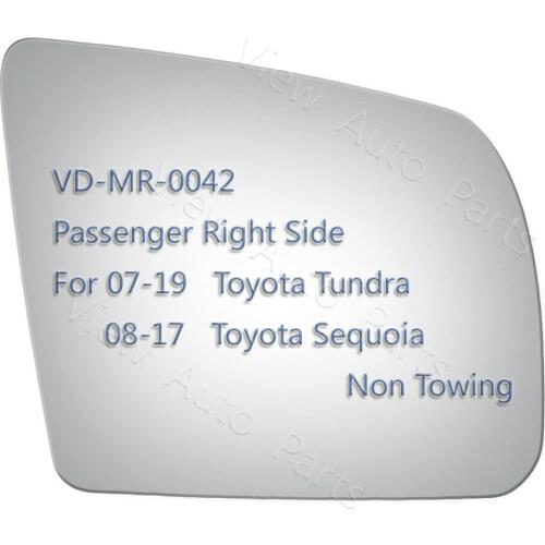 For 2007-2019 Toyota Tundra Mirror Glass+Adhesive Right Passenger Side