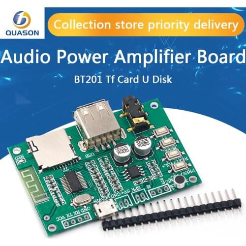 BT201 Dual Mode 5.0 Bluetooth Lossless Audio Power Amplifier Board Module Tf Card U Disk Ble Spp Serial Port Transparent Trans