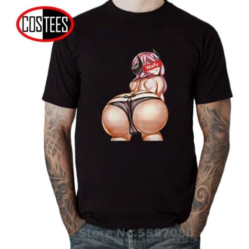 Japanese Anime Waifu Sex T Shirt Fashion Sexy Ahegao Graphic Print T-Shirt 3D Unique Design Waifu Booty Shot She Devil Tee Shirt