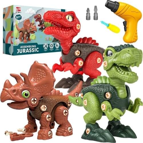 Interactive Electric Drill Dinosaur Egg Toy Dinosaur DIY Boy Set Deformation Toy 87HD