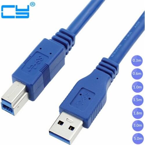 SuperSpeed USB 3.0 Type A Male to B Male Cable in Blue 30cm/0.3m 60cm/0.6m 100cm/1m 150cm/1.5m
