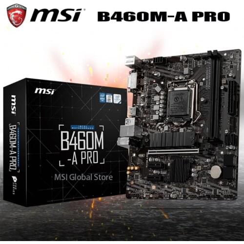 LGA 1200 MSI B460M-A PRO Motherboard DDR4 64GB PCI-E 3.0 M.2 DVI USB3.2 Gen1 Desktop Intel B460 Mainboard Intel 10th-Gen New