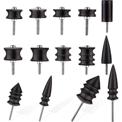 LMDZ Edge Electric Polishing Slicker Kit Leather Craft Edge Slicker Tool DIY Tools Pointed Tip Burnisher Grinding Head Set