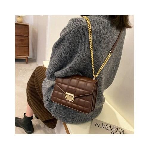 Trendy fashion small square bag underarm chain bag high texture pu shoulder bag messenger bag