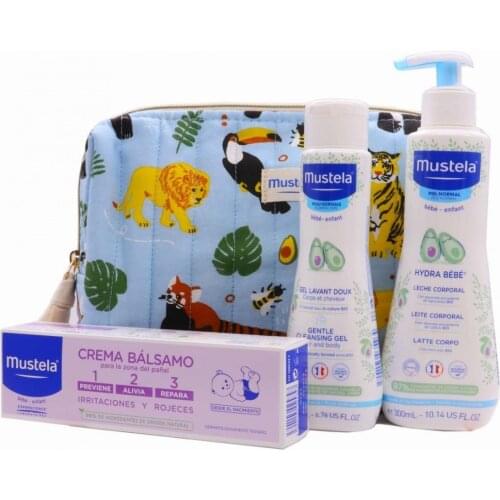 MUSTELA - NECESER JUNGLA CON TRES PRODUCTOS ESENCIALES PARA EL BEBÉ