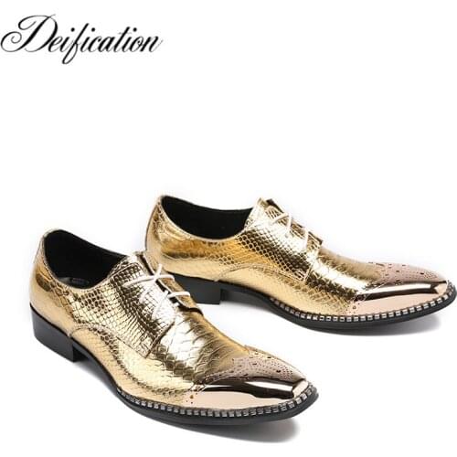 Defication Luxury Shoes Men Brogue Shoes Shiny Genuine Leather Men Dress Shoes zapatos de hombre Lace Up Oxfords Shoes For Men