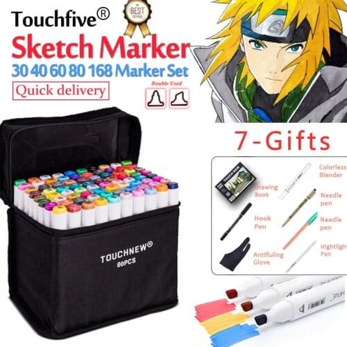 TouchFIVE 36/48/72 Colors Markers Pen Set For School Drawing Manga Animation Design Dual Headed Brush Pen Art Supplies