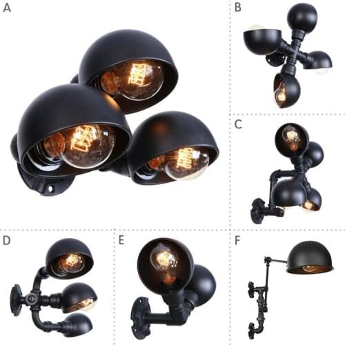 Water pipe wall lamp YaHei 03] Nordic industry simple wind bedroom living room decoration iron multi head wall lamp