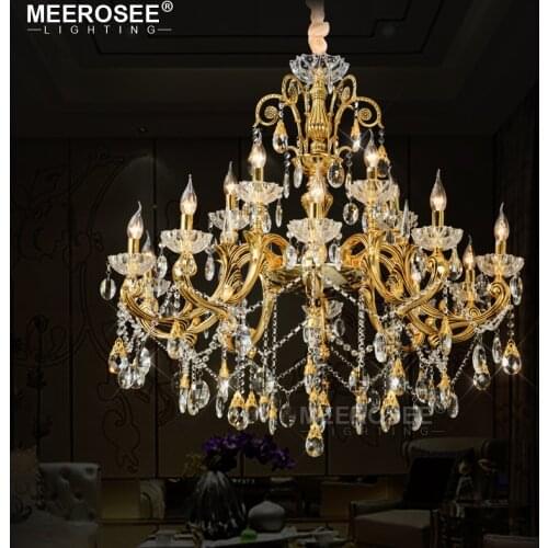Luxurious Crystal Chandelier Large Elegant Golden Silver Color Crystal Chandeliers Light Fixture for Hotel Restaurant Foyer Home