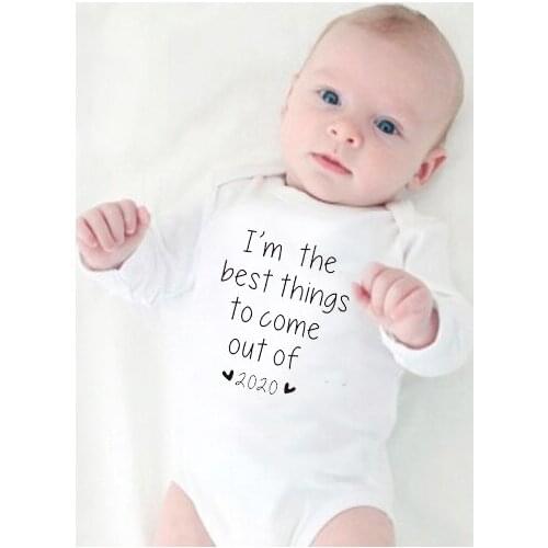 The Best Thing To Come Out of 2020 Baby Bodysuit Funny Long Sleeves Baby Shower Gift Cotton Kids Jumpsuit Newborn Onesie