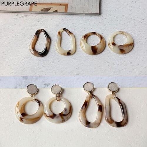 Japanese and Korean style resin irregular water droplets large ring DIY hand made earrings jewelry accessories material 2 pieces