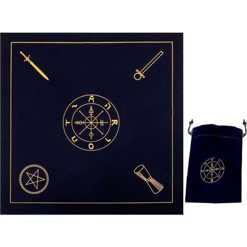 70x70cm Art Tarot Card Cloth Tablecloth with Bag Divination Game Card Pad Square Table Cover Constellation Astrology Table Cloth