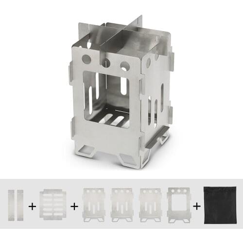 Folding Camping Wood Stove Wood Burning Backpacking Stove for Outdoor Survival Cooking Picnic Hunting