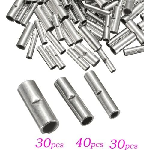 100PCS/Lot Butt Splice Connectors 10mm Copper 22-10AWG Tinned Splice Crimp Terminal Sleeve Cable Heat Shrink Tube Sleeving Kits