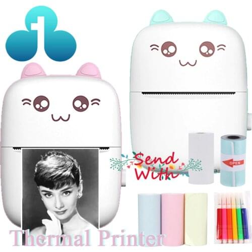 Thermal Printer MINI Portable Print Paper Photo Pocket Thermal Printer 58mm Printing Wireless Bluetooth Android IOS Printers