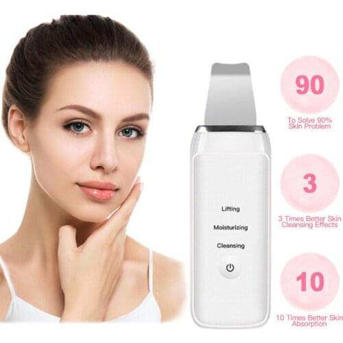 Ultrasonic Ion Skin Scrubber Facial Care Ultrasonic Cleaner Blackhead Removal Face Peeling Extractor Skin Beauty Device D42