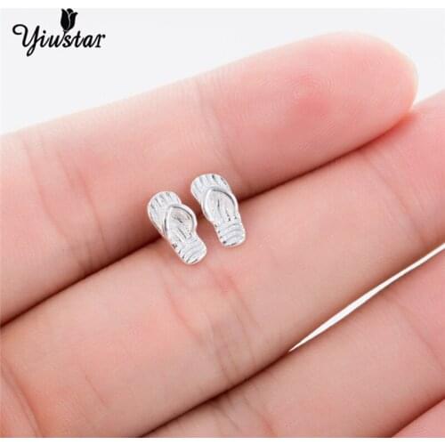 Yiustar Unique Slippers Earring Stud For Women Flip Flop Eearring Summer Jewelry Brincos Bijoux Femme