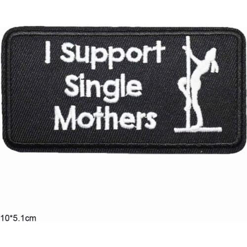 Support Singel Mother Funny Various Letters Word Iron On Embroidered Clothes Patches For Clothing Stickers Garment Wholesale