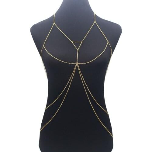 2020 Hot Selling Fashion Simple Cross Belly Double Layer Chain Body Necklace Female Body Chain Jewelry