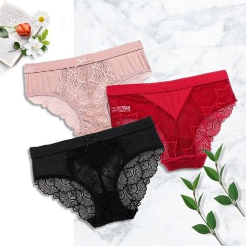 Sexy Women Underwear Lace Panties Women Panties Seamless Underwear Solid Low-Rise Female Lingerie