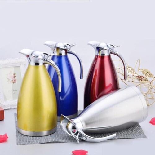 1.5l &2L Stainless Steel Vacuum Thermos Pot Double Thermos Bottle European Coffee Pot Domestic Hot Pot Cold Pot