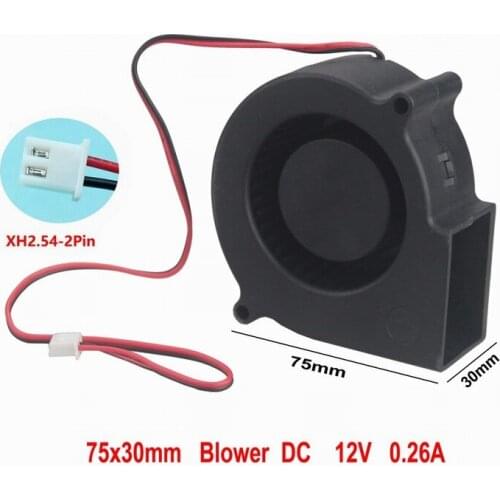 1pcs Gdstime 12V 75x30mm 75mm x 30mm 7530S DC Brushless Heat Sinks Cooling Exhaust Blower Cooler Fan