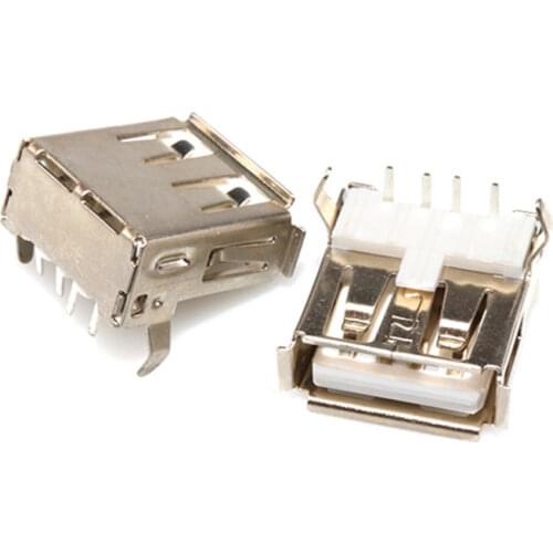 100x USB A Female Connector PCB Socket Right Angle DIY