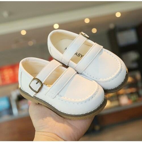 2021 Children Leather Shoes Boys Girls Princess shoes Sneakers Breathable Baby Toddler Shoes Flat Lace Up Leisure Sneaker