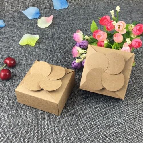 30Pcs/Lot Natural Kraft Paper Square Gift Packaging Box Decoration Handmade Blank DIY Festival Party Supply Paper Case Boxes