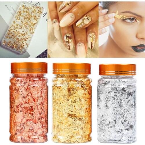 3g Imitation Gold Sliver Copper Foil Sequins Glitters Craft Leaf Flake Sheets Bulk Foil Paper For Gilding DIY Nail Art Decor