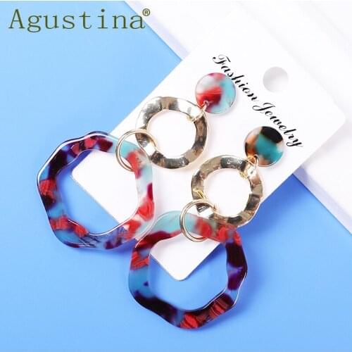 Acrylic Fashion Earrings For Women Punk Boho Design Shape Earring Statement Hanging Jewelry Big Earings Resin Metal Star Dangle